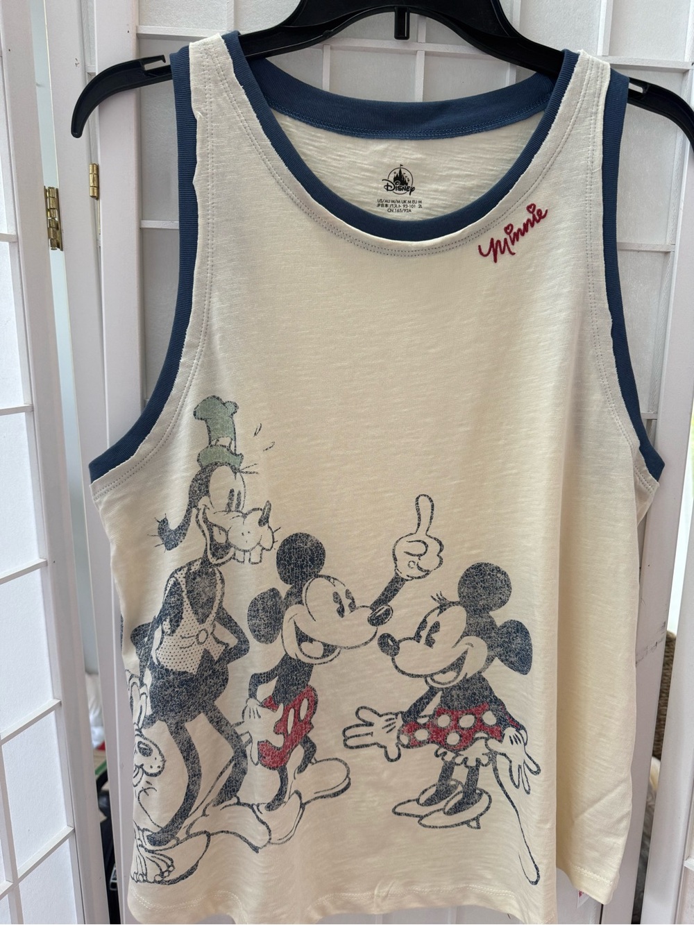 Disney Cream & Navy Mickey & Minnie Graphic Tank Top